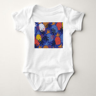 Body Para Bebê Abstrato Pineanases Deixa Padrão De Vintagem