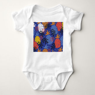 Body Para Bebê Abstrato Pineanases Deixa Padrão De Vintagem