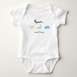Body Para Bebê Abstrato Rawr Quer Dizer Que Te Amo Dinossauros