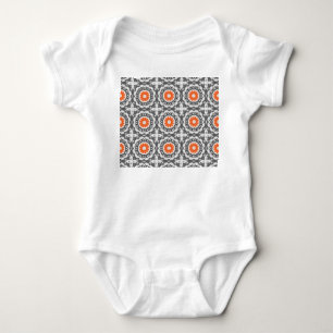 Body Para Bebê Abstrato Silver: Design geométrico sem costura.