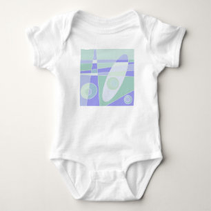 Body Para Bebê Abstrato Surfando Pastel Roxo Verde