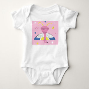 Body Para Bebê Abstrato Tropical Bird: A Vintagem Brilhante.
