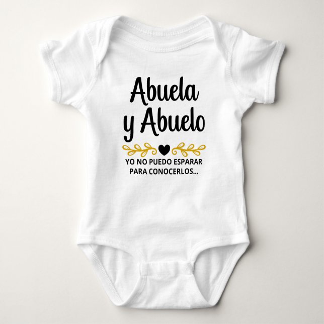 Body Para Bebê Abuela y Abuelo Anúncio de Gravidez Espanhol (Frente)
