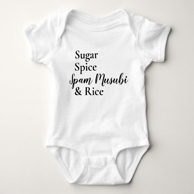 Body Para Bebê Açúcar Spice Spam Musubi & Rice (Frente)