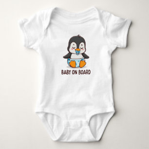 Body Para Bebê Adesivo de Carro de Pinguim de Desenho Animado Fof