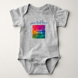 Body Para Bebê Adicionar texto Enviar foto Modelo de script cinza
