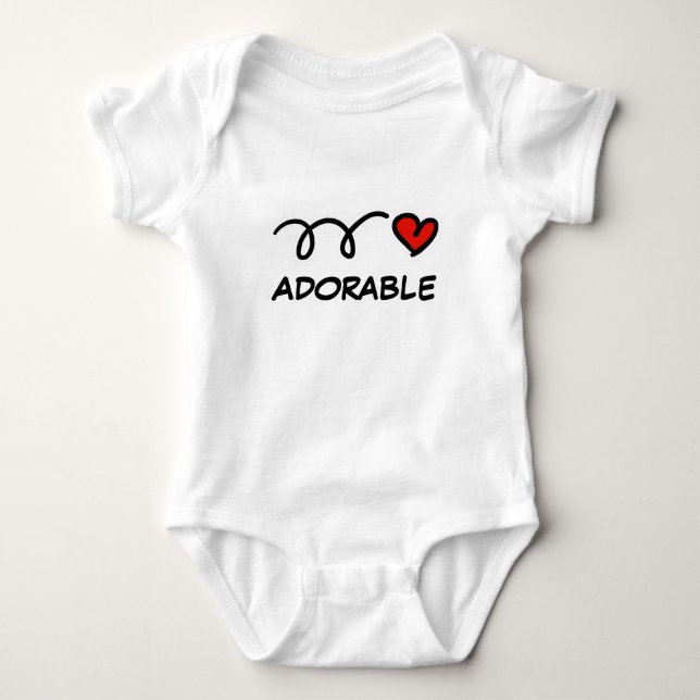 Body Para Bebê Adorable baby bodysuit with cute red heart (Frente)