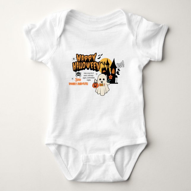 Body Para Bebê Adorable Halloween Shirts for Kids–Fun&Cute Design (Frente)