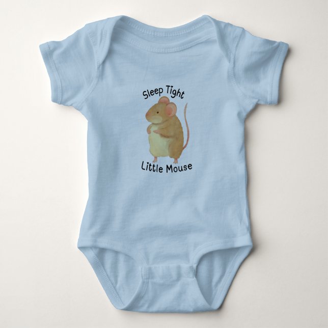 Body Para Bebê Adorable Hand-Painted Mouse Baby Bodysuit (Frente)