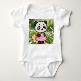 Body Para Bebê Adorable Kawaii Panda Girl on a Dreamy Path