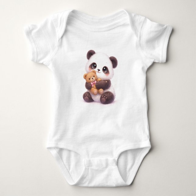 Body Para Bebê Adorable Panda Infant Outfit (Frente)