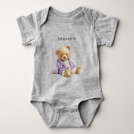 Body Para Bebê Adorable Teddy Bear Purple Jacket
