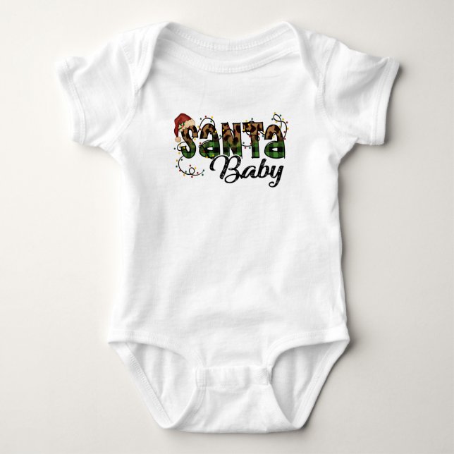 Body Para Bebê Adoráveis Papais noeis de Natal (Frente)