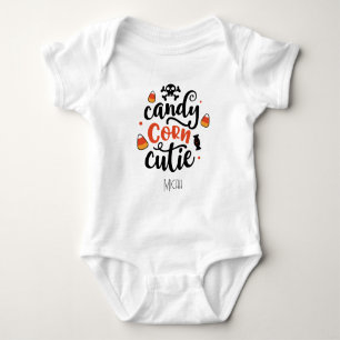 Body Para Bebê Adorável "Candy Corn Cutie" Monograma Nome