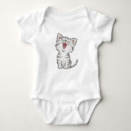 Body Para Bebê Adorável Cinza Feliz (Cinza) Kitten