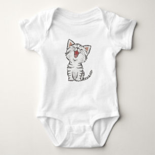 Body Para Bebê Adorável Cinza Feliz (Cinza) Kitten