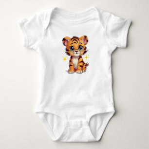 Body Para Bebê Adorável Cubo De Bebê De Tigre.