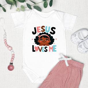 Body Para Bebê Adorável Design "Jesus Me Ama" 