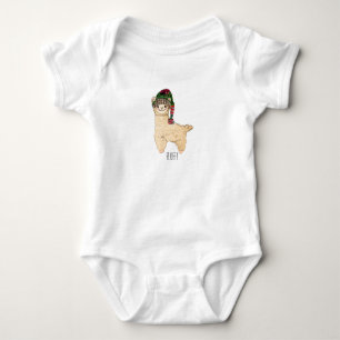 Body Para Bebê Adorável Fluffy Smiling Llama