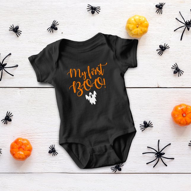 Body Para Bebê Adorável Halloween Meu Primeiro Boo Fantasma (Cute Halloween My First Boo Ghost Baby Bodysuit)
