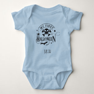 Body Para Bebê Adorável "Meu Primeiro Halloween" Nome Monograma