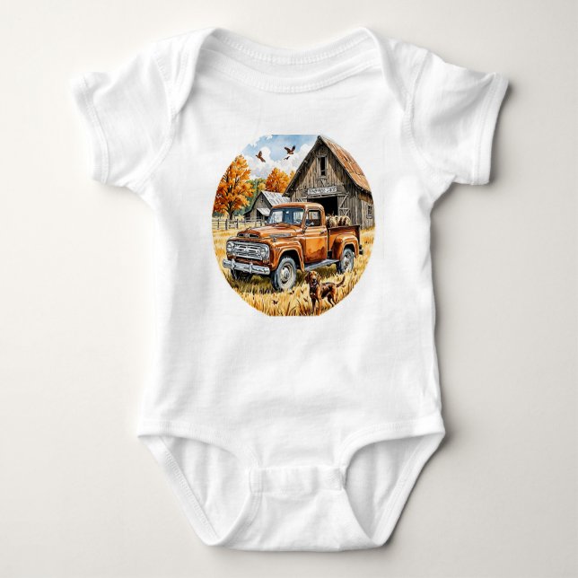 Body Para Bebê Adoro Caça Com Pai, Caça De Queda, Outono. (Frente)