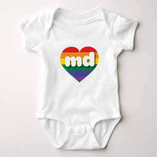 Body Para Bebê Adoro Maryland Rainbow Heart