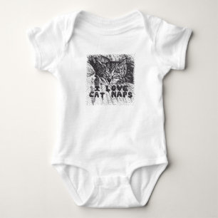 Body Para Bebê Adoro Naps de Gato, gato dormindo