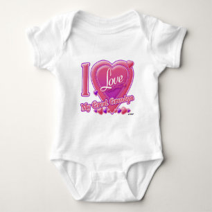 Body Para Bebê Adoro o meu Excelente vovô rosa/roxo - coração