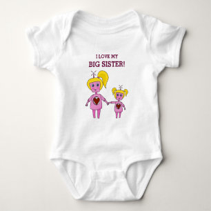 Body Para Bebê Adoro O Robô Rosa Geek Da Minha Irmã
