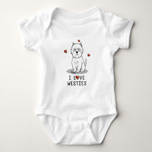 Body Para Bebê Adoro Westies - West Highland White Terriers