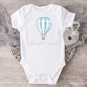 Body Para Bebê Adventure Aguarda Balão de Ar Quente Azul