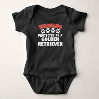 Body Para Bebê Advertência protegida por um golden retriever