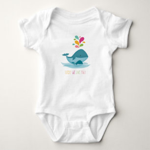 Body Para Bebê Afortunado nós vivemos Maui! Baleia e bebê de