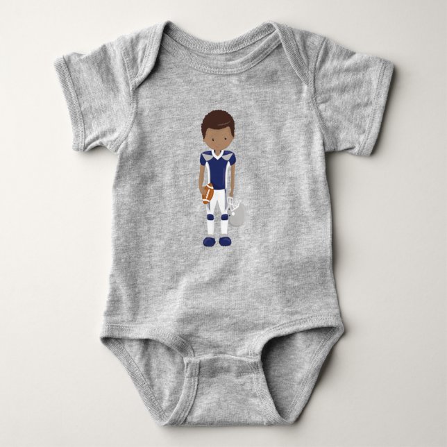 Body Para Bebê African American Boy, American Football, Rugby (Frente)