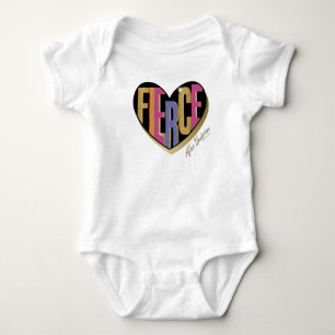 Body Para Bebê Afro Unicorn Fierce Heart Design