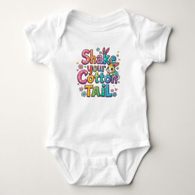 Body Para Bebê Agite Sua Cauda De Algodão (Frente)
