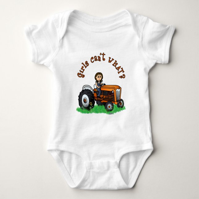 Body Para Bebê Agricultor Laranja Claro (Frente)