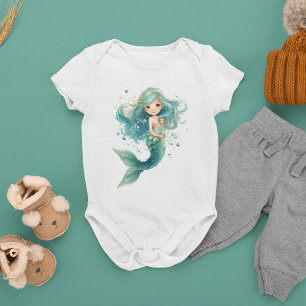 Body Para Bebê Água-viva Chá de fraldas colorida de água-viva