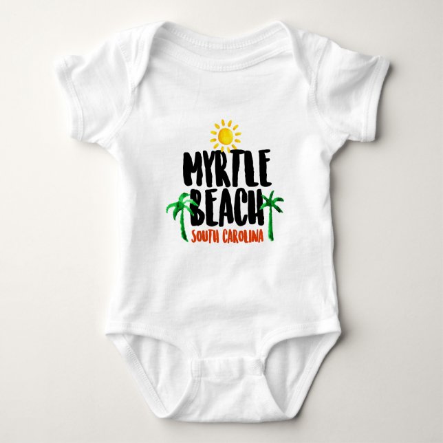 Body Para Bebê Aguarela de Myrtle Beach (Frente)