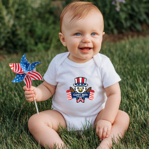 Body Para Bebê Águia Americana Patriótica Feliz 250º Aniversário