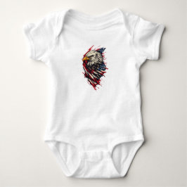 Body Para Bebê Águia Americana Patriótica Vintage 4 de Julho