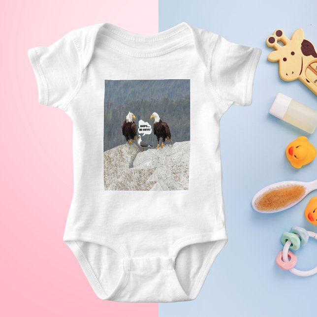 Body Para Bebê Águias Engraçadas e Seagull (Funny Eagles and Seagull Baby Bodysuit)