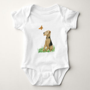 Body Para Bebê Airedale Terrier & borboleta