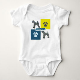 Body Para Bebê Airedale Terrier Cachorro e pata Amarelo e azul
