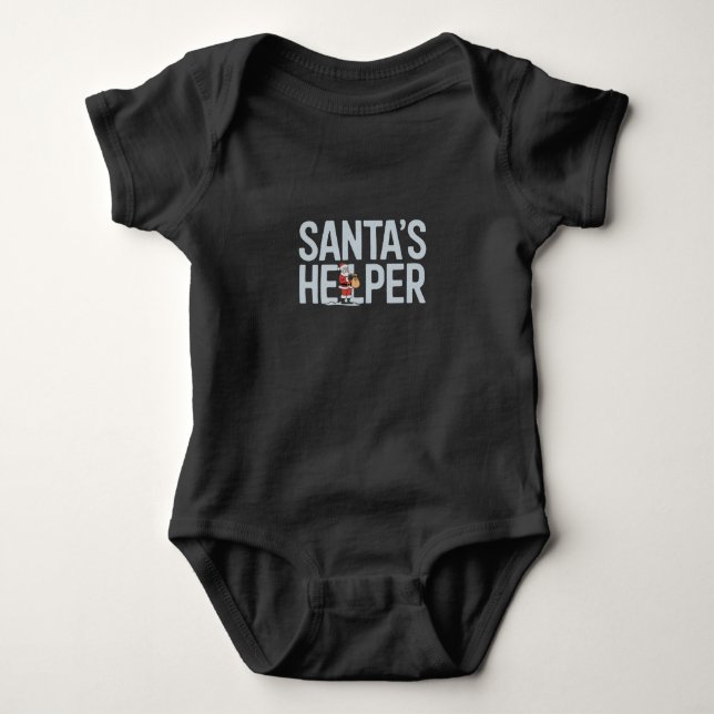 Body Para Bebê Ajuda do Papai Noel Natal (Frente)