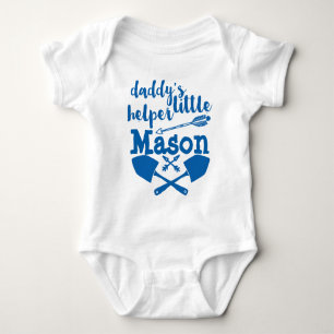 Body Para Bebê Ajudante do Papai Personalizado Azul e Cinza