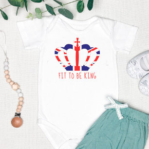 Body Para Bebê Ajustado de ser rei Coroa Britânica, Funny Perso