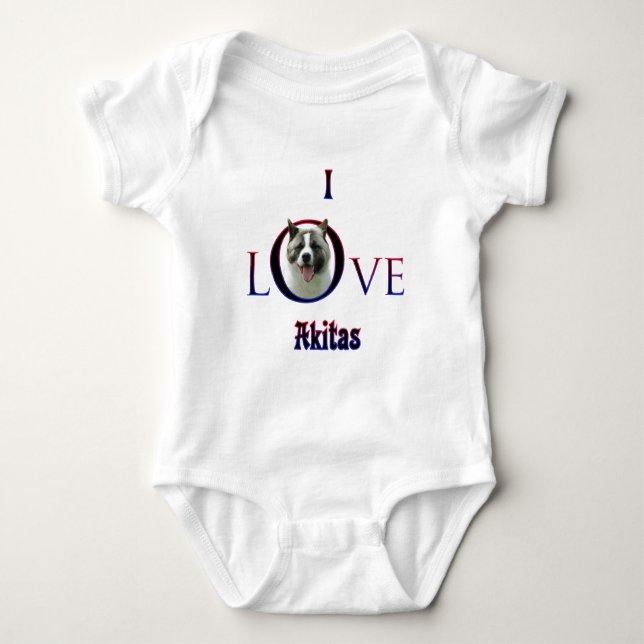 Body Para Bebê Akita I Love (Frente)
