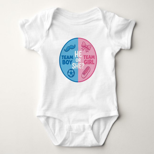 Body Para Bebê Akvarell Blommig Baby Gender Reveal Pojke eller Fl (Frente)